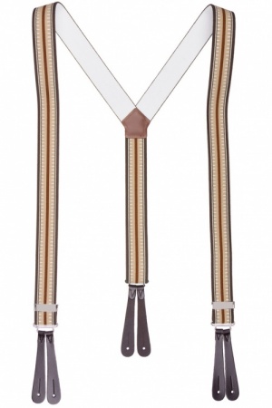 Brown Striped Leather End Braces